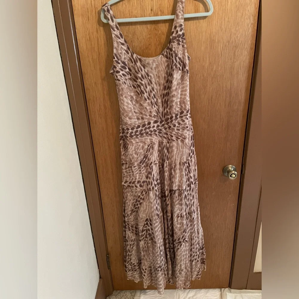 Jones Wear Brown & Tan Animal Print Midi Dress